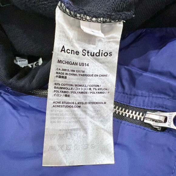 Acne Studios Colorblock Cotton & Nylon French Terry Black Blue Shorts - Picture 7 of 9